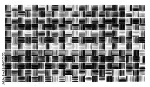 Woven geometric pattern with horizontal and vertical line blocks for textile background