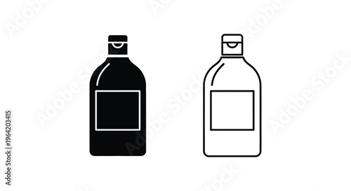 Black and white liquor bottles illustration Vector