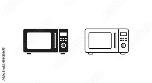 Microwave ovens line icon set Vector