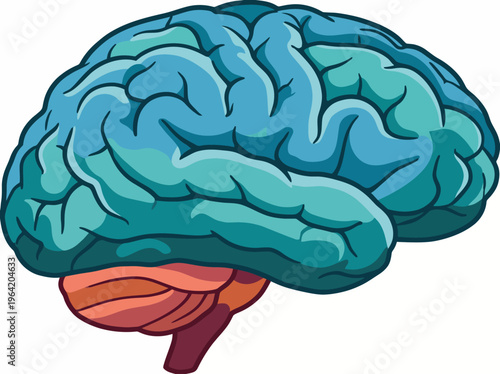 The image showcases a colorful brain illustration meant to symbolize intelligence, creativity, and the complexity of human thoughts and emotions in a vibrant and engaging way.