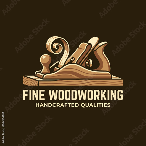An artistic representation of woodworking tools emphasizing craftsmanship, quality, and the artistry involved in creating beautiful wooden furniture and items.