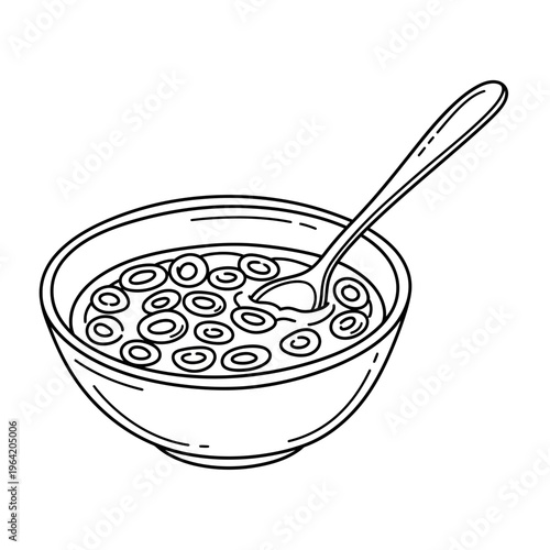 A bowl of cereal with a spoon