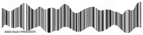 Vertical lines forming wavy barcode pattern for digital data or sound wave concept