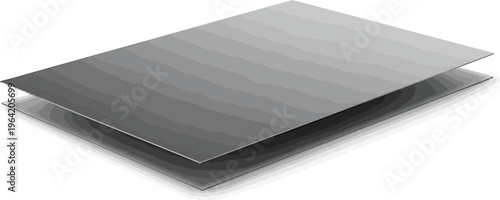 Stacked Metal Sheets on White Background