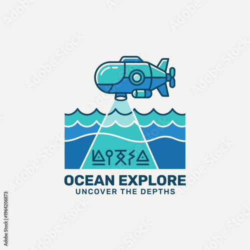An engaging graphic depicting a submarine exploring ocean depths, highlighting the adventure and discovery of underwater worlds and marine life unseen by many.