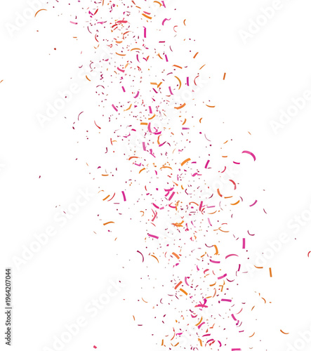 Colorful Confetti Falling on White Background