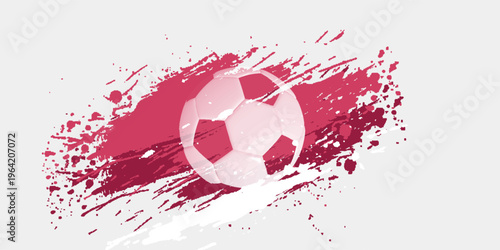 football cup , soccer ball. Sport poster, infinity concept background ( Translation : Qatar )