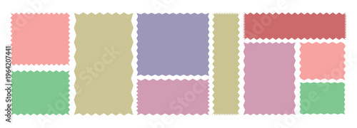 Bild auf Leinwand Colorful zigzag edges set