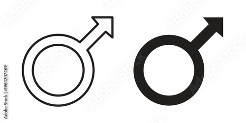 Male icon clipart symbol isolated on white background. Flat and stroke designs.
