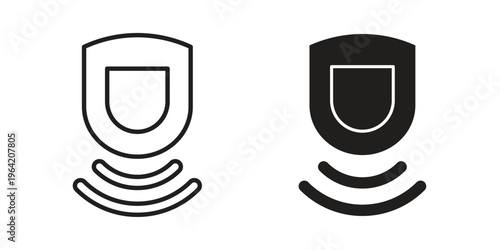 Motion sensor icon clipart symbol isolated on white background. Flat and stroke designs.