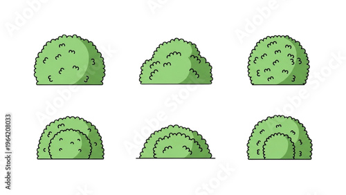 Vector CAD design style illustration of green mossy stones in nature