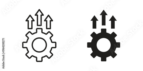 Operational excellence icon clipart symbol isolated on white background. Flat and stroke designs.