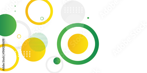 yellow and green circle banner background. Vector abstract graphic design banner pattern background template.