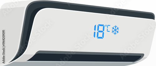 A sleek image of a modern air conditioner showcasing its temperature display, embodying functionality and style in home climate control solutions.