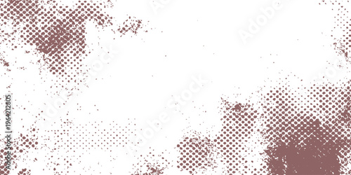 Vector illustration of a man and a horse silhouette against an abstract background featuring a grunge world map design with ink splash textures and halftone dot patterns