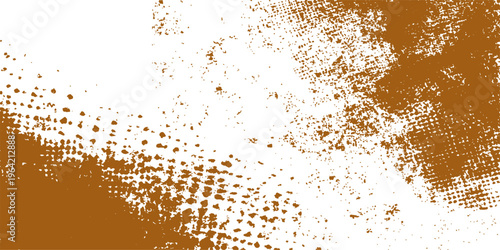 Billede på lærred Abstract grunge background with bubbles and circles features a brown textured pa