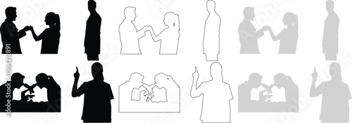Doctor Silhouette Holding Hand Patient Consultation Medical Care Healthcare Professional