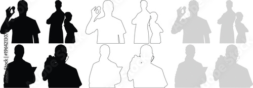 Doctor silhouette holding pill and examining chart medical professional concept healthcare data analysis