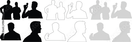 Doctor Silhouette Holding Syringe Medical Professional with Injection Equipment Healthcare Concept