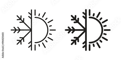 Εκτύπωση καμβά Hot and cold icon silhouette