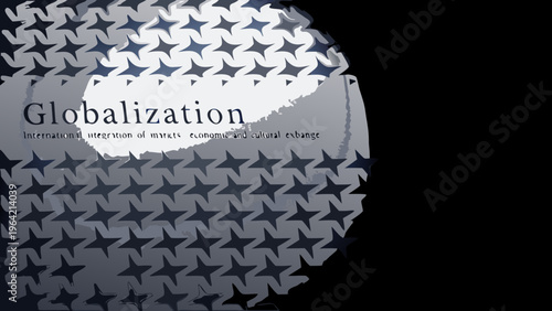 Globalization concept with a yin and yang symbol composed of stars