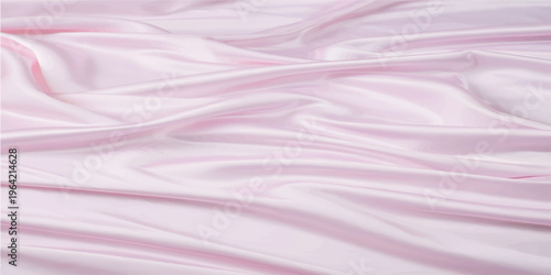 Soft pink satin fabric with flowing folds and luminous sheen, evoking luxury, softness, and gentle elegance
