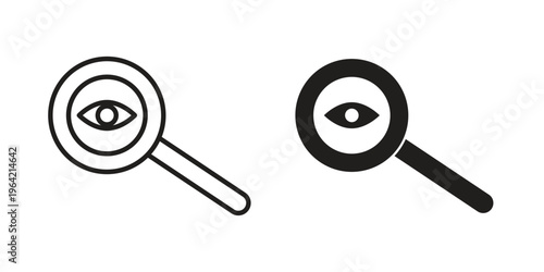 Investigation icon silhouette. Editable stroke. Line vector illustration design