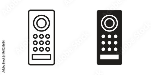 Intercom icon silhouette. Editable stroke. Line vector illustration design