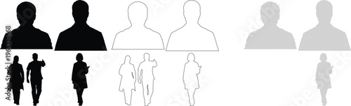 Medical Professionals Silhouette Group Walking Medical Team Doctor Healthcare Staff Silhouette Figures