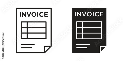 Invoice icon silhouette. Editable stroke. Line vector illustration design
