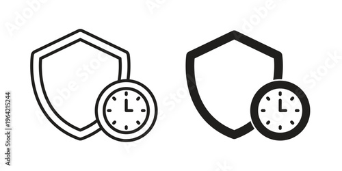 Long term icon silhouette. Editable stroke. Line vector illustration design