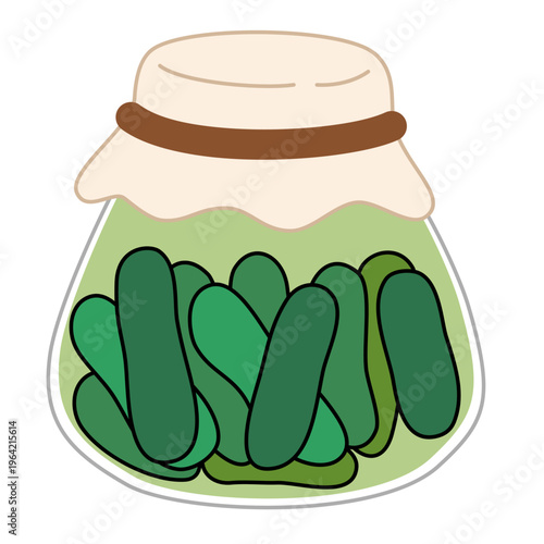 Glass jar with Pickled cucumber