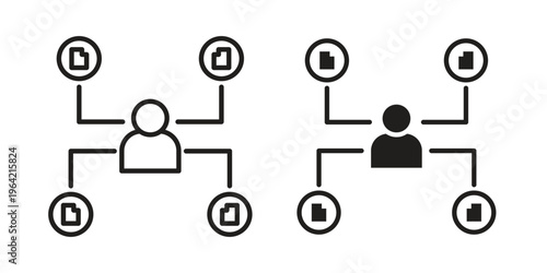 Multitask icon silhouette. Editable stroke. Line vector illustration design