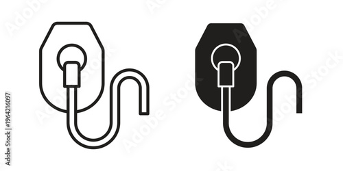 Oxygen mask icon silhouette. Editable stroke. Line vector illustration design