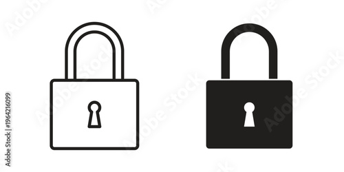Padlock icon silhouette. Editable stroke. Line vector illustration design