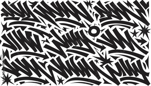 Urban Graffiti Tag Pattern Vector Illustration for Streetwear Branding, Hip-Hop Posters, and Modern Street Art Backgrounds