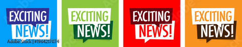 Text "Exciting news" on speech bubble