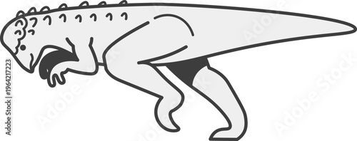 Cartoon Pachycephalosaurus Dinosaur Illustration