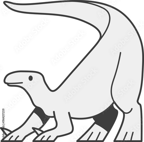 Stylized Illustration of Iguanodon dinosaur.