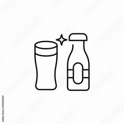 beer bottle glass icon sign vector