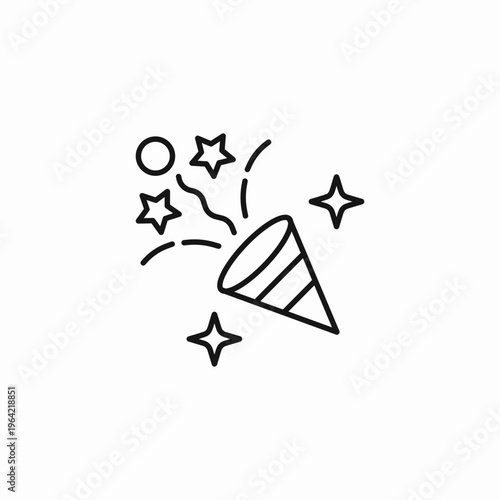 exploding party popper icon sign vector