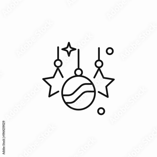 hanging sparkle ornaments icon sign vector