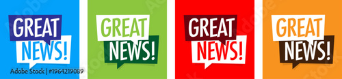 Text "Great news" on speech bubble