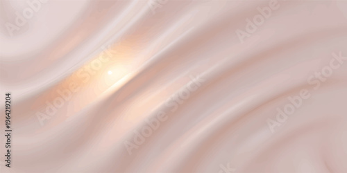 Soft pink silk fabric features delicate white lace trim. Luxury silk material with smooth texture, romantic design. Elegant textile ideal for fashion apparel lingerie creation. Close-up view conveys