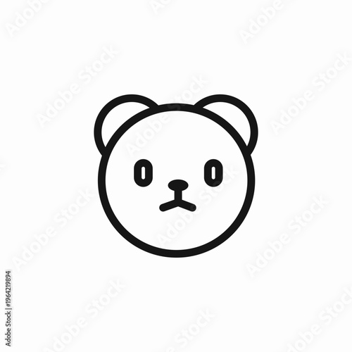sad face bear icon icon sign vector