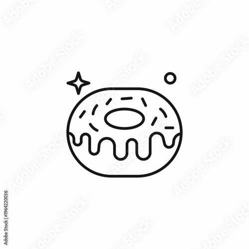sprinkled glazed donut icon sign vector
