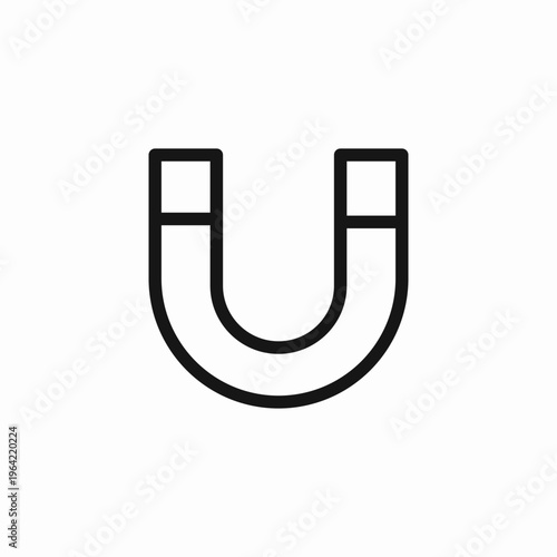 u shaped magnet icon sign vector