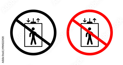 No elevator sign set. vector illustration