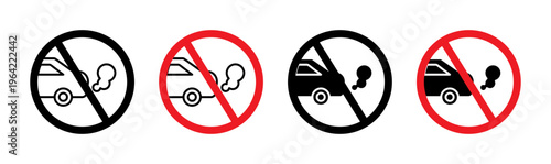 No exhaust gases sign set. vector illustration