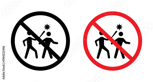 No fight sign set. vector illustration
